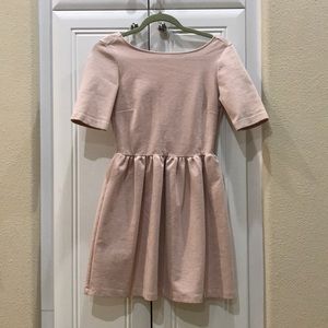 Zara Blush Pink Short Sleeves Open Back Dress